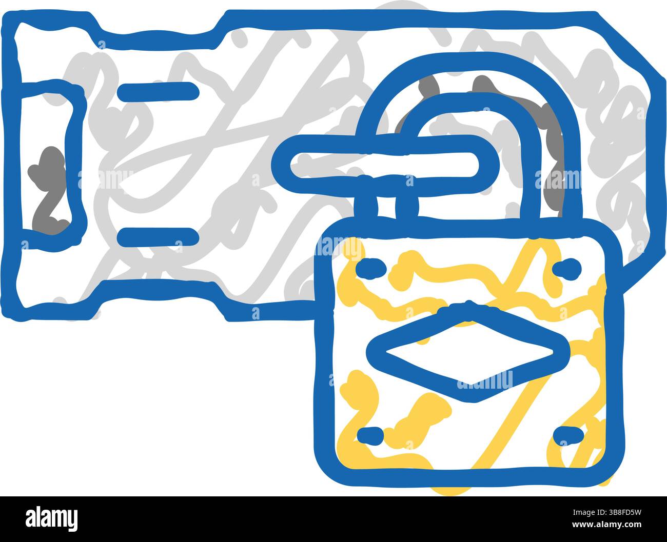 door padlock icon doodle illustration Stock Vector Image & Art - Alamy