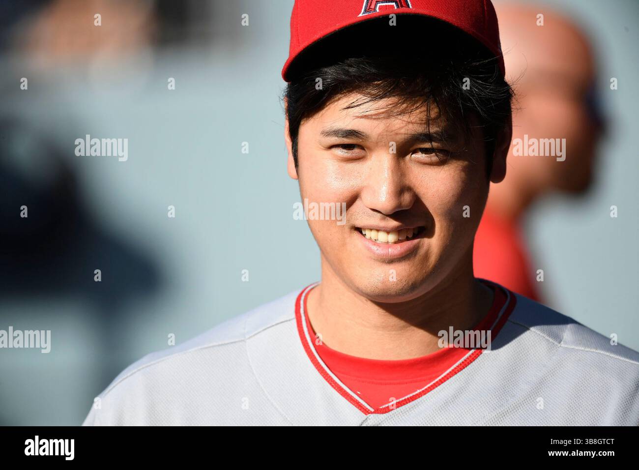 December 9, 2023, Los Angeles, California, USA: Shohei Ohtani signs with the Los Angeles Dodgers on a 10-year, $700M deal on a $35 million per year hitter and $35 million per year pitcher. FILE PHOTO: 08 JUL 2023. The Los Angeles Dodgers play the Los Angeles Angels in the second game of a two-game series and six-game homestand at Dodger Stadium. The Dodgers are currently in second place in the NL West Division.  Pictured is Angels Pitcher and Designated Hitter, Shohei Ohtani. REX ATIENZA/PI (Credit Image: © PI via ZUMA Press Wire) Stock Photo