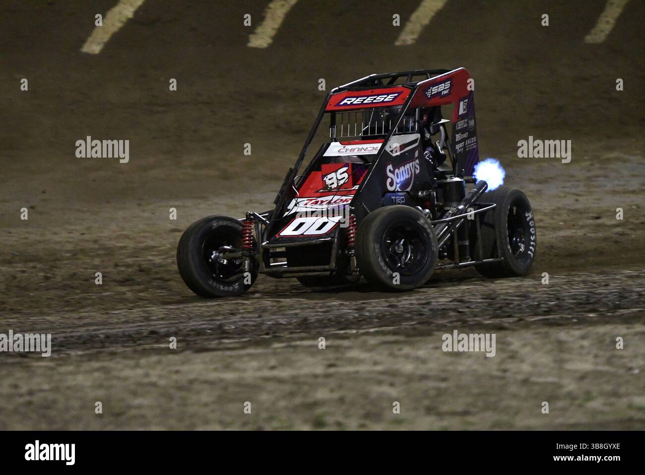 KOKOMO, IN - APRIL 27: Brecken Reese (00) Chandler TRD Toyota burps the ...