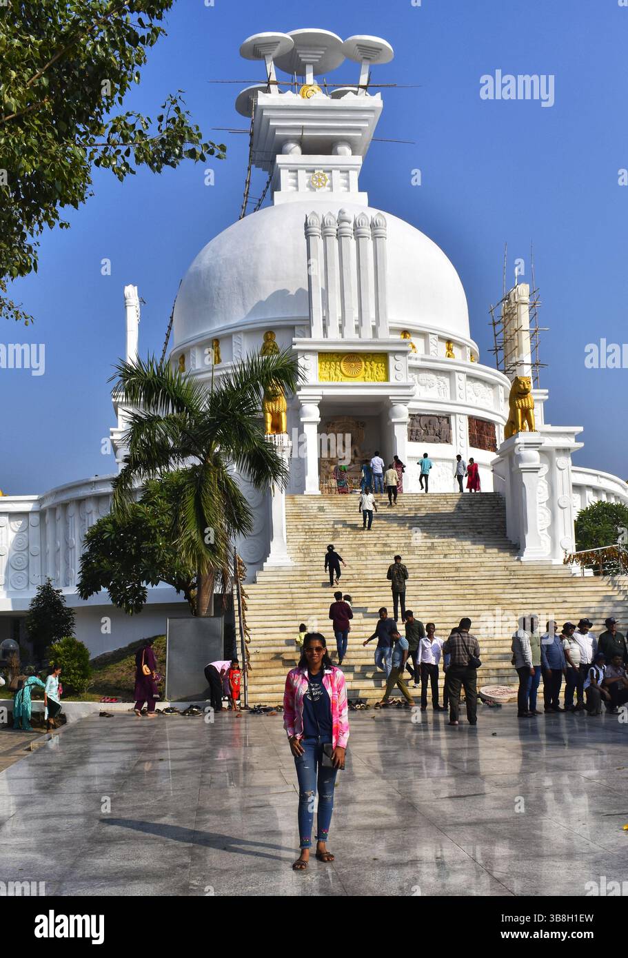 Shanti Stupa (Peace Pagoda) at Dhauligiri, Puri, Odisha in India, built ...