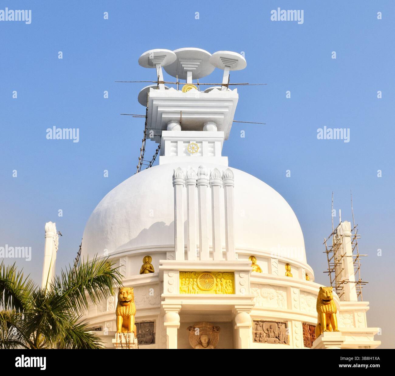 Shanti Stupa (Peace Pagoda) at Dhauligiri, Puri, Odisha in India, built ...