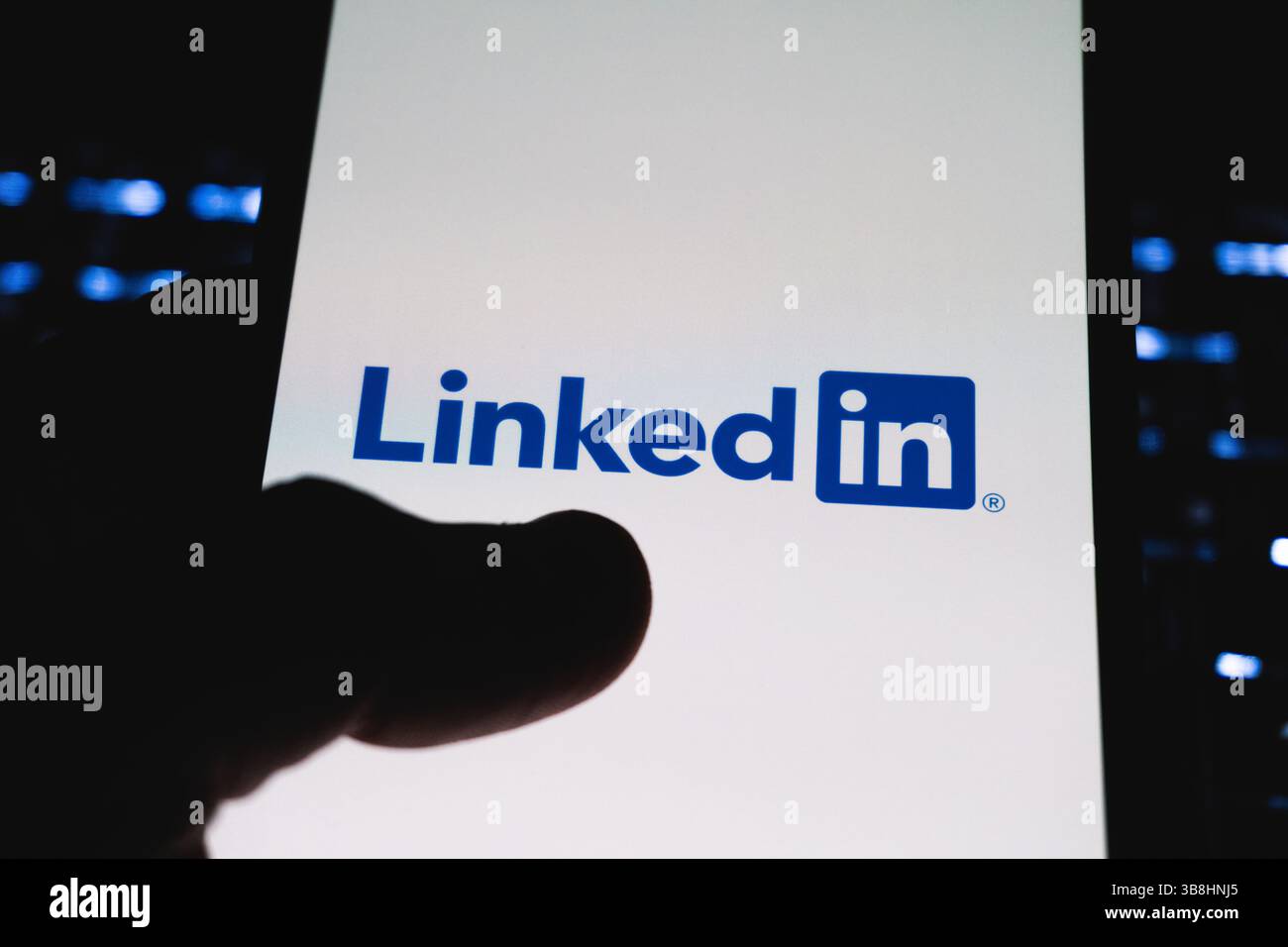 LinkedIn logo on the screen Stock Photo - Alamy