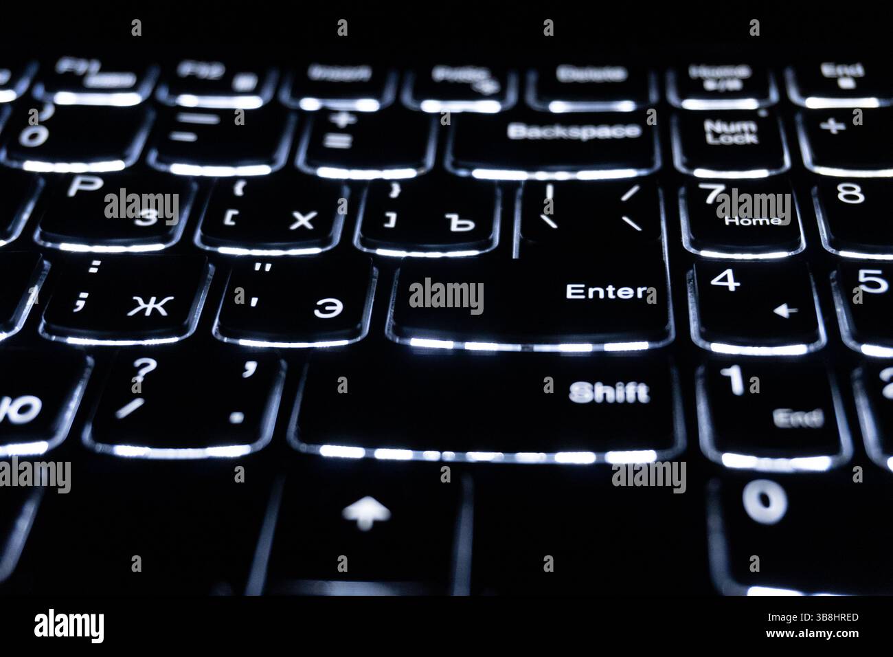 Backlit keyboard close up black hi-res stock photography and images - Alamy