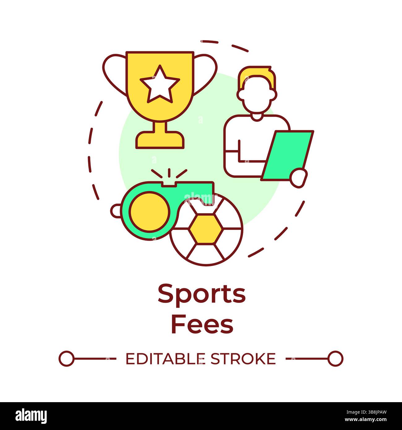 Sports fee multi color concept icon Stock Vector
