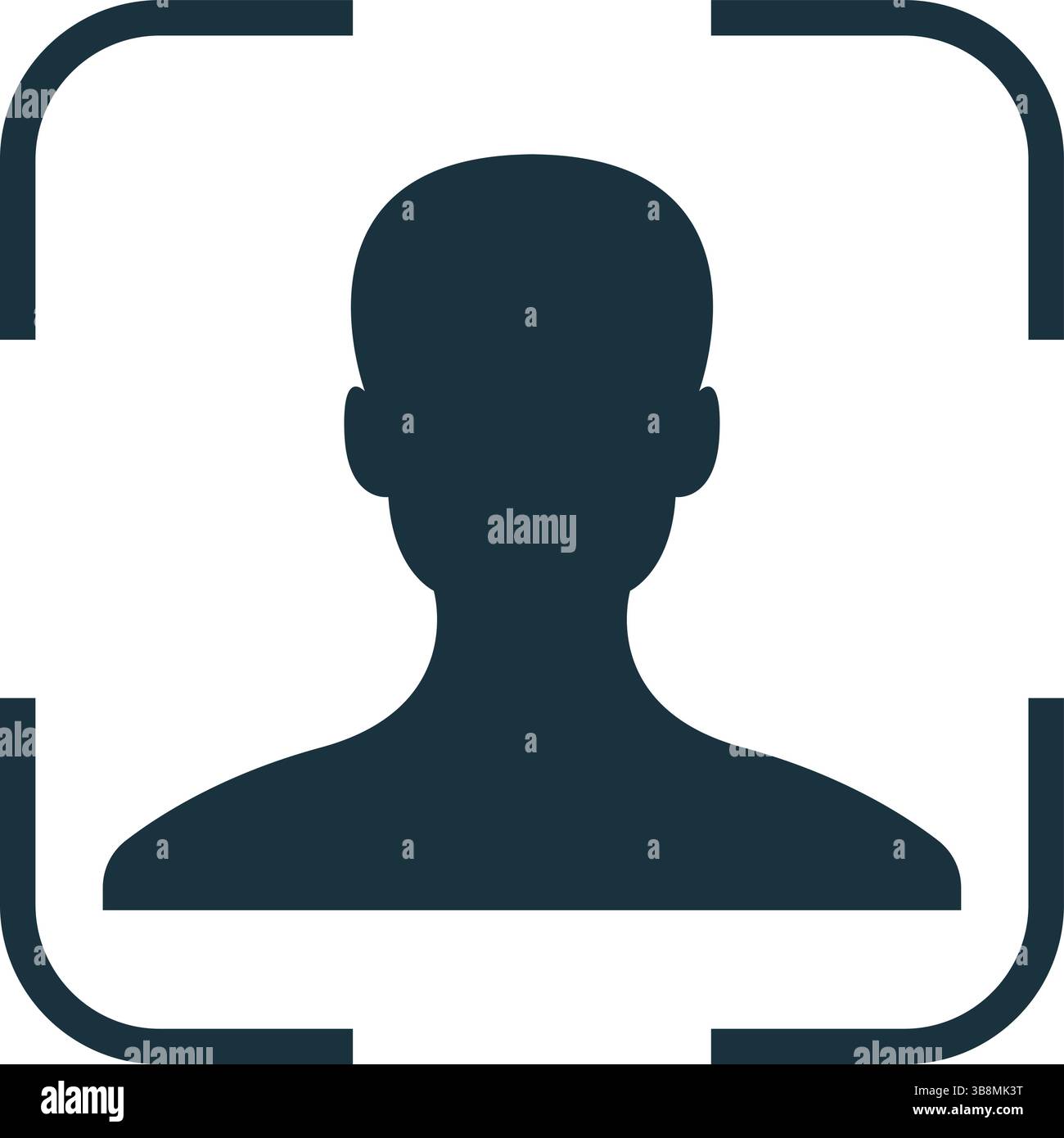 Biometric face recognition technology scanning user data for identification and authentication Stock Vector