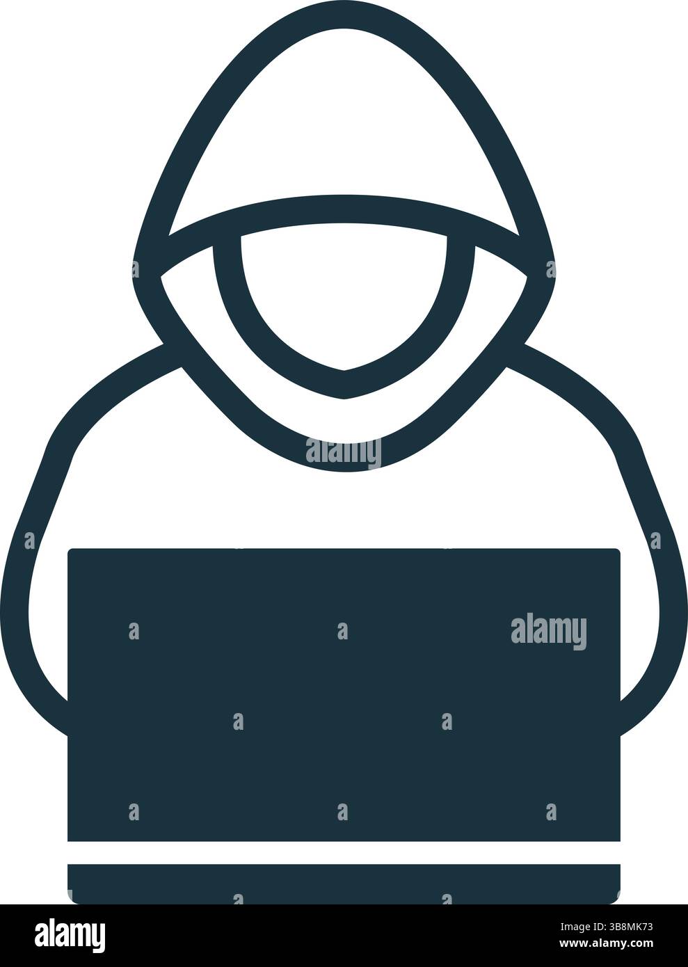 Hacker with hoodie using laptop, representing cybersecurity threat and ...
