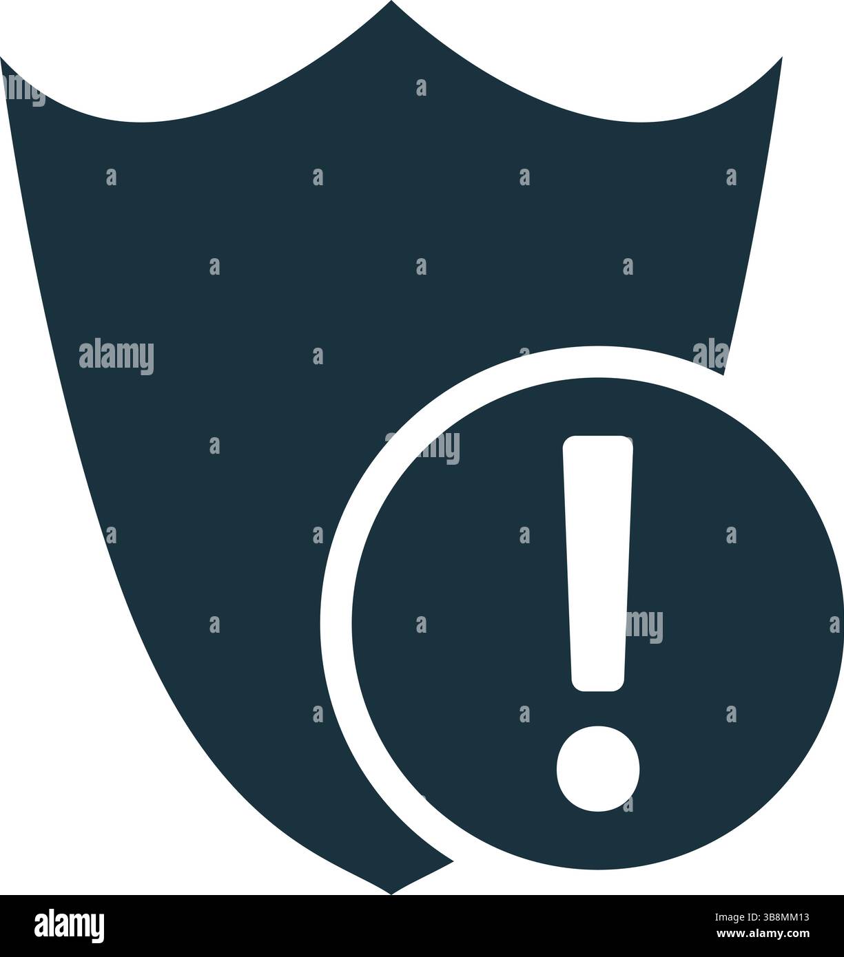 Security alert with shield icon representing warning, error, or security breach notification Stock Vector