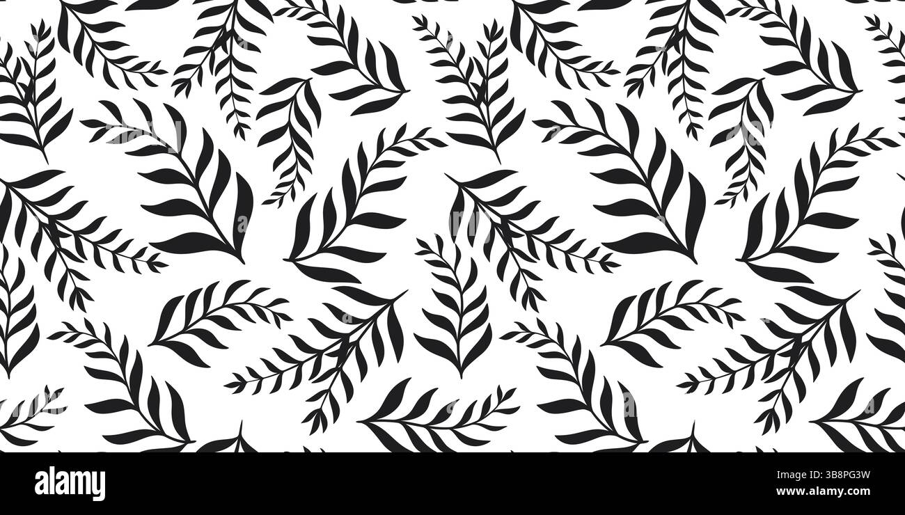 Black silhouette of leaves on white background Stock Vector Image & Art ...