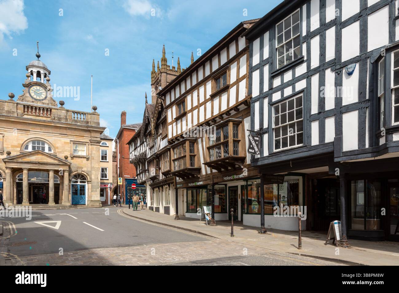 Old medieval timber framed buildings and shops, Ludlow, Shropshire, UK 2025 Stock Photo