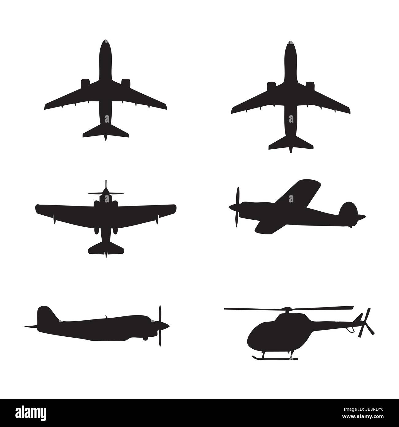 Set of plane silhouette on white background Stock Vector Image & Art ...