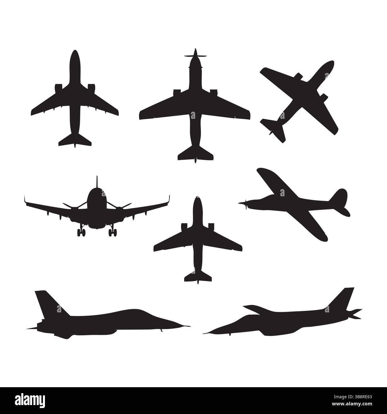 Set of plane silhouette on white background Stock Vector Image & Art ...