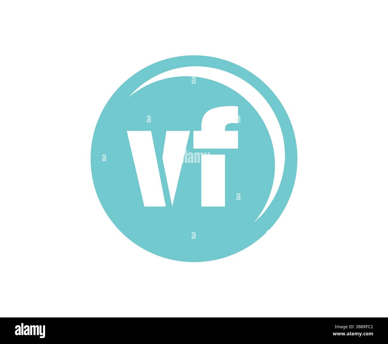 VF sport emblem or team logotype. Ball logo with a combination of ...