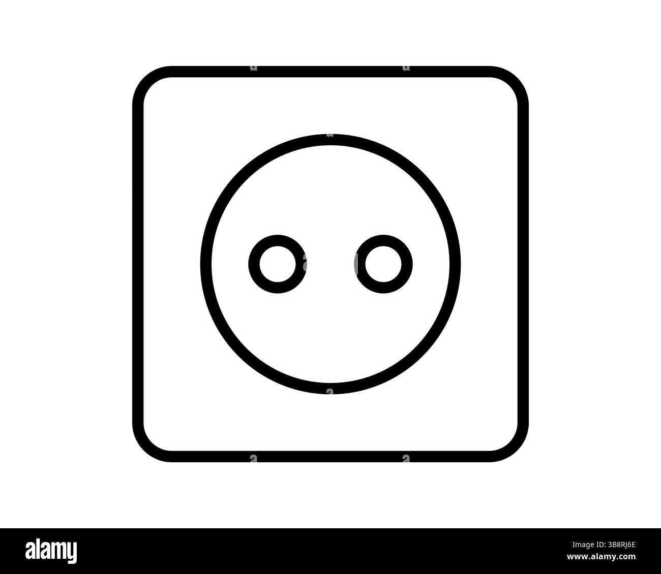 Minimalist line drawing of a power socket. Useful for illustrating ...