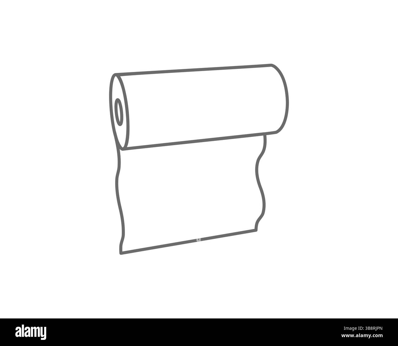 Simple Line Visuals Simple line art illustration of a roll of material. Perfect for ...