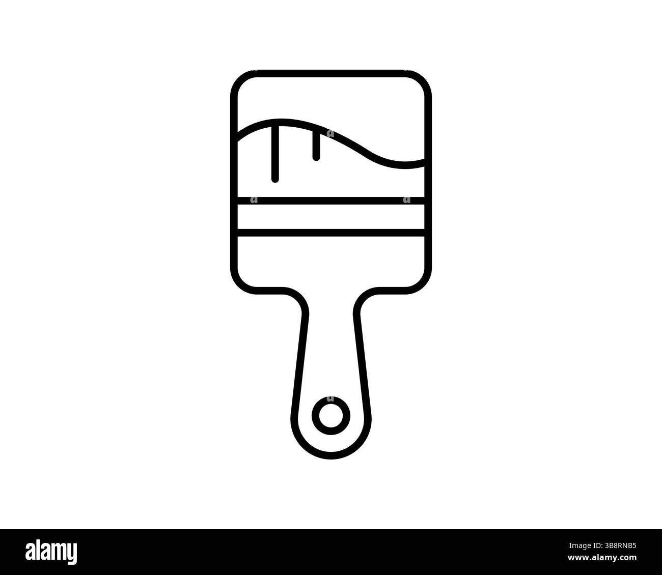 Clean line art illustration of a paintbrush, ideal for websites, apps, or DIY projects. Simple, modern design perfect for adding a touch of creativit Stock Vector