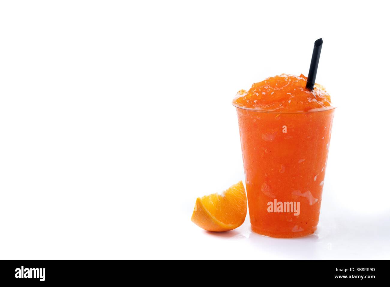 Orange slushie isolated on white background Stock Photo