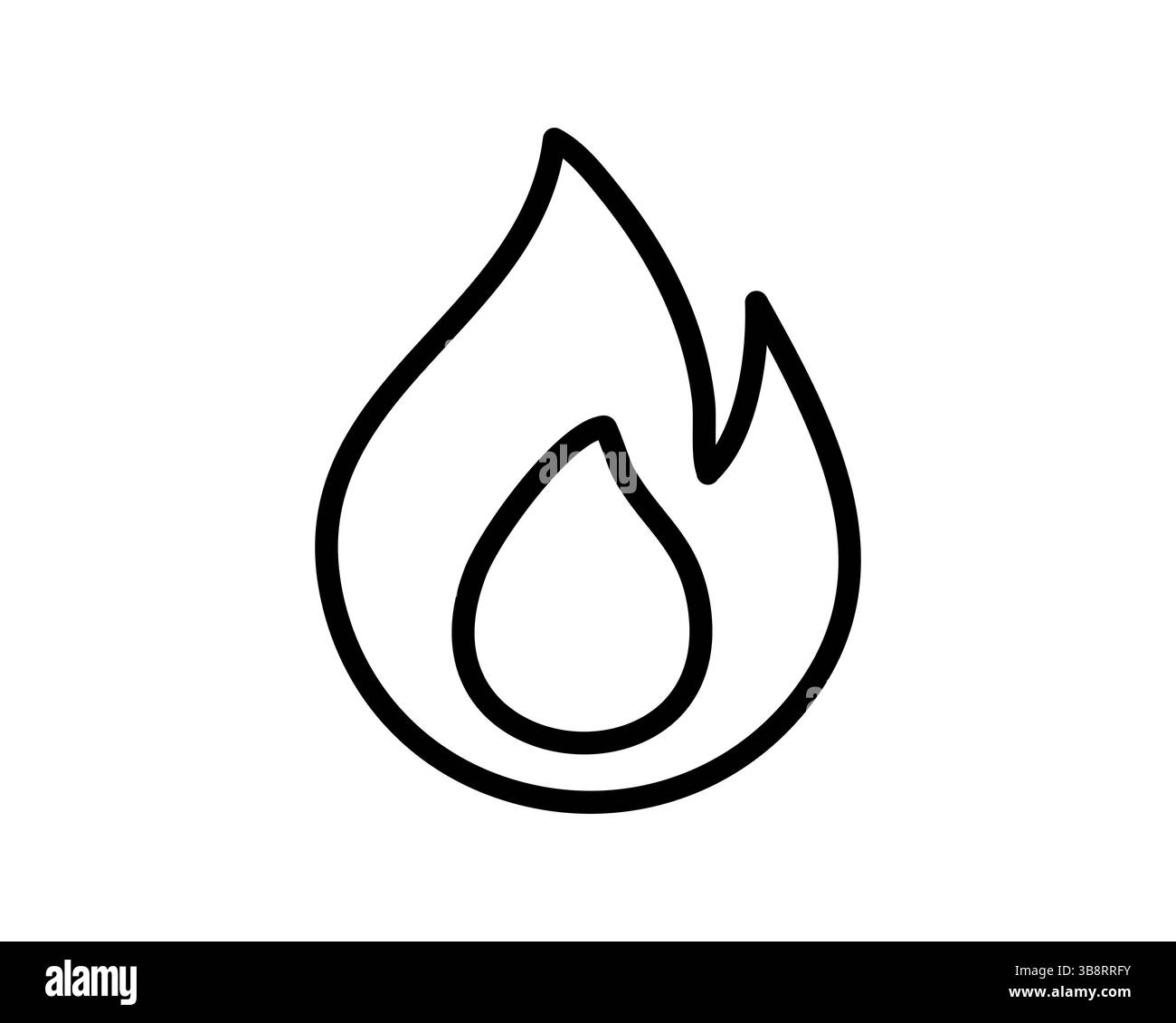 Bold, minimalist line art depicting a flame. Perfect for web design ...