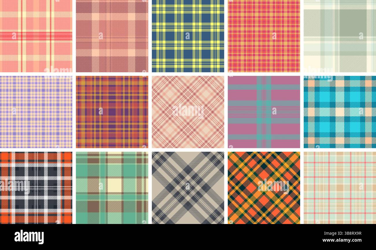 Geometric plaid patterns with bold checks and stripes, perfect for ...