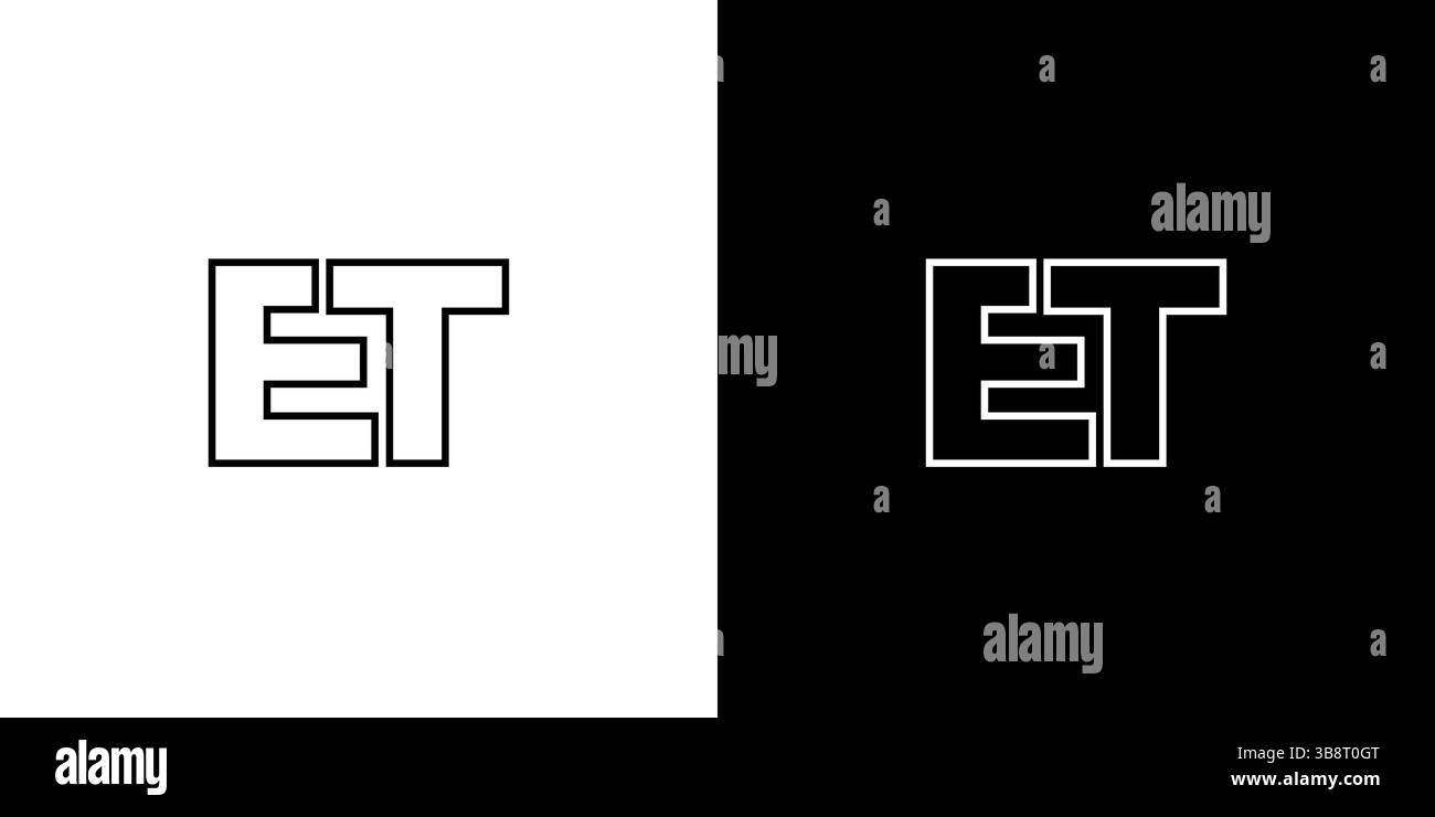 Trendy letter E and T, ET logo design template. Minimal monogram ...