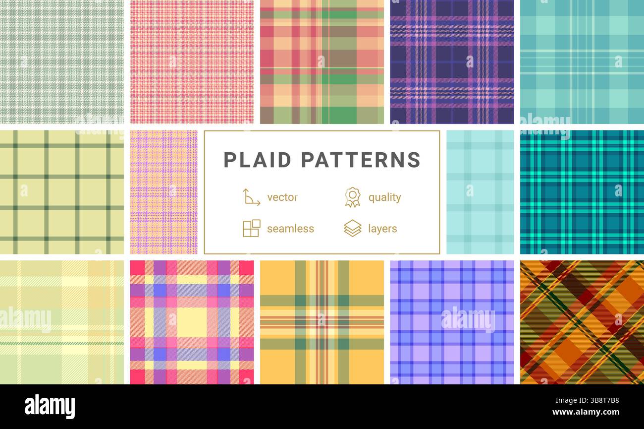 A plaid collection with rustic checks and gingham patterns, great for ...