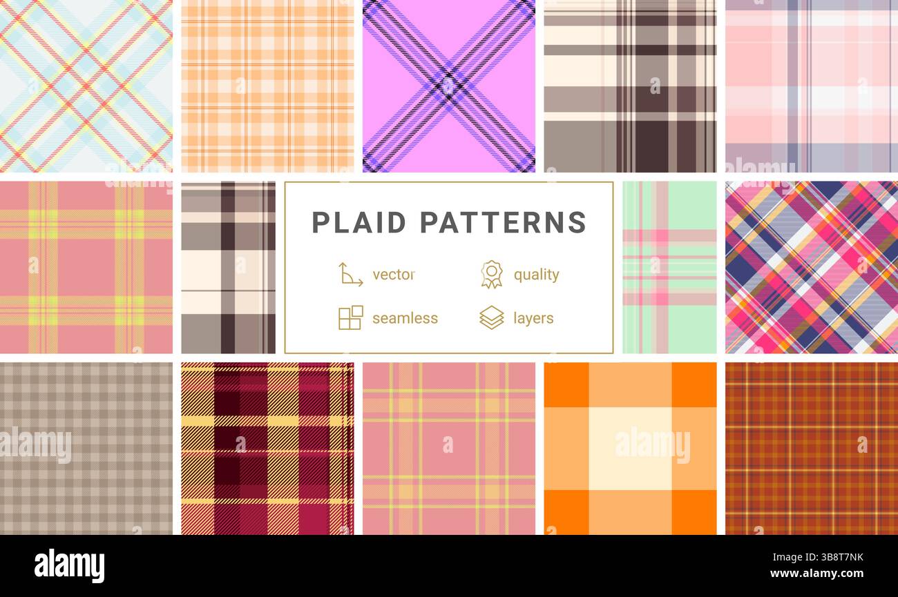 A plaid collection with rustic checks and gingham patterns, great for ...