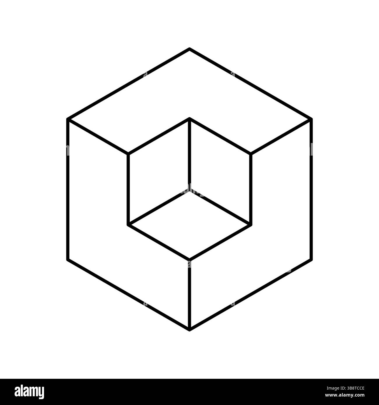 Stylish line art illustration of an interlocked cube design. Perfect ...