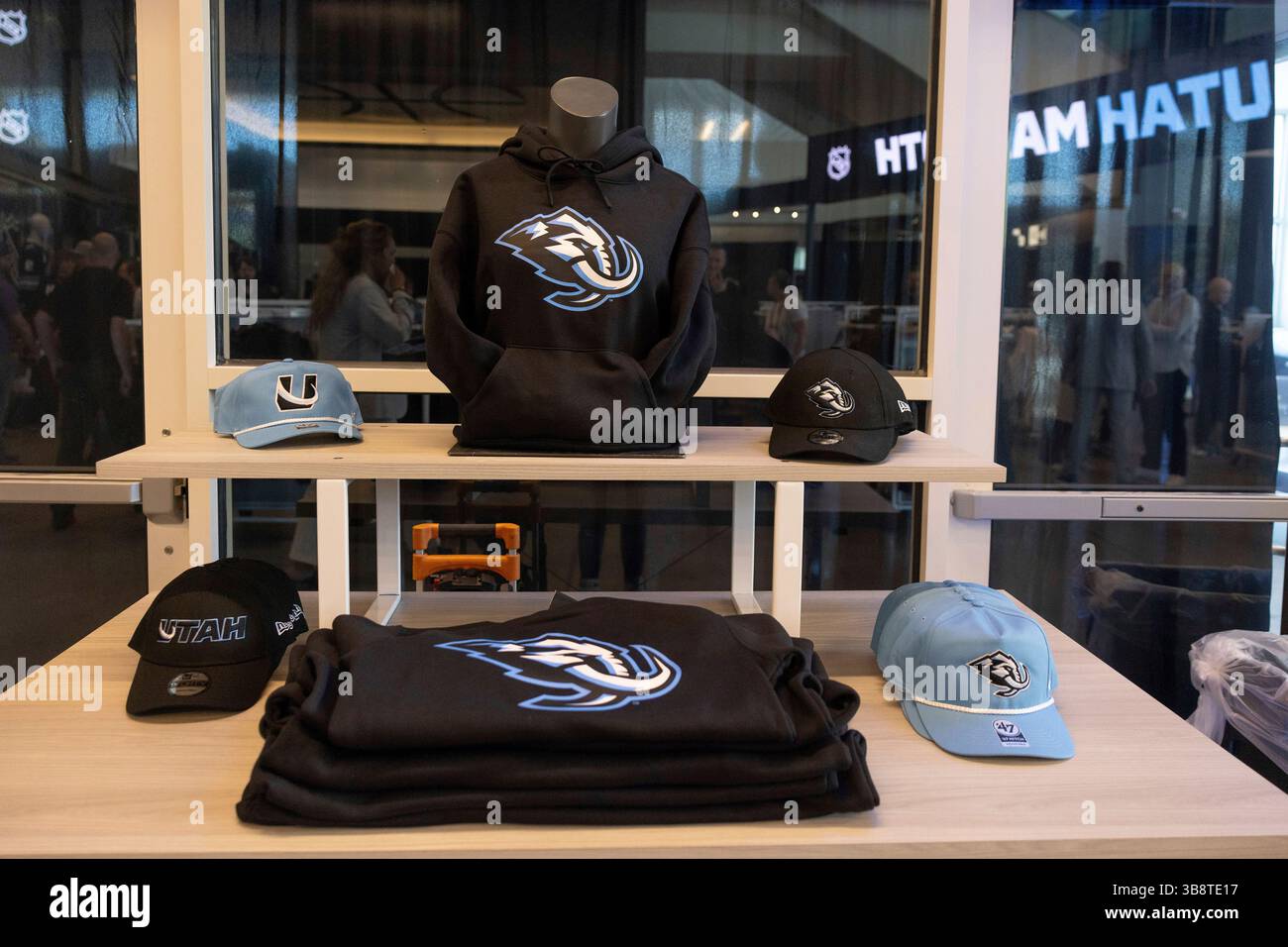 Utah Mammoth merchandise in the team store at the announcement of the