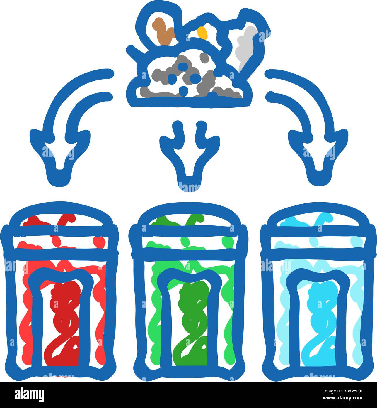 segregation waste sorting icon doodle illustration Stock Vector Image ...