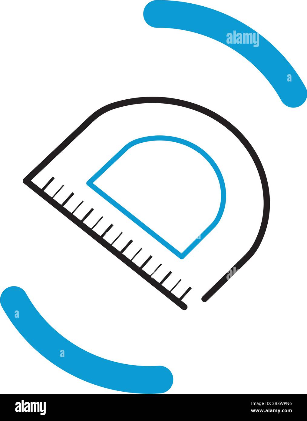 Protractor school tool icon. Vector illustration Stock Vector