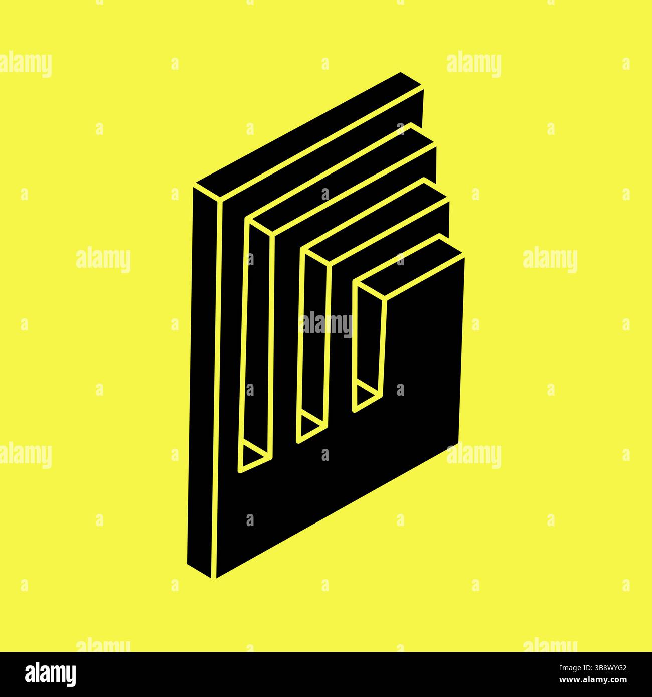 Optical illusion object. Impossible shapes. Web design element. Line design.  Stock Vector