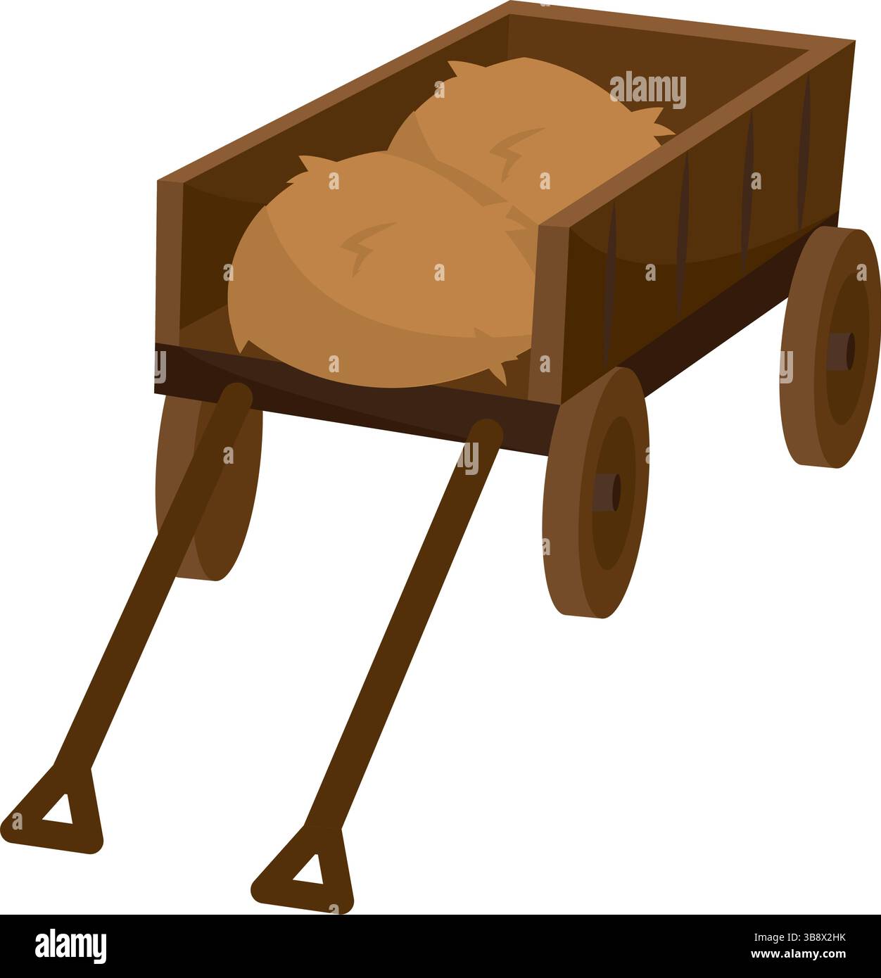 Wooden cart with hay sacks. Vector illustration Stock Vector Image ...
