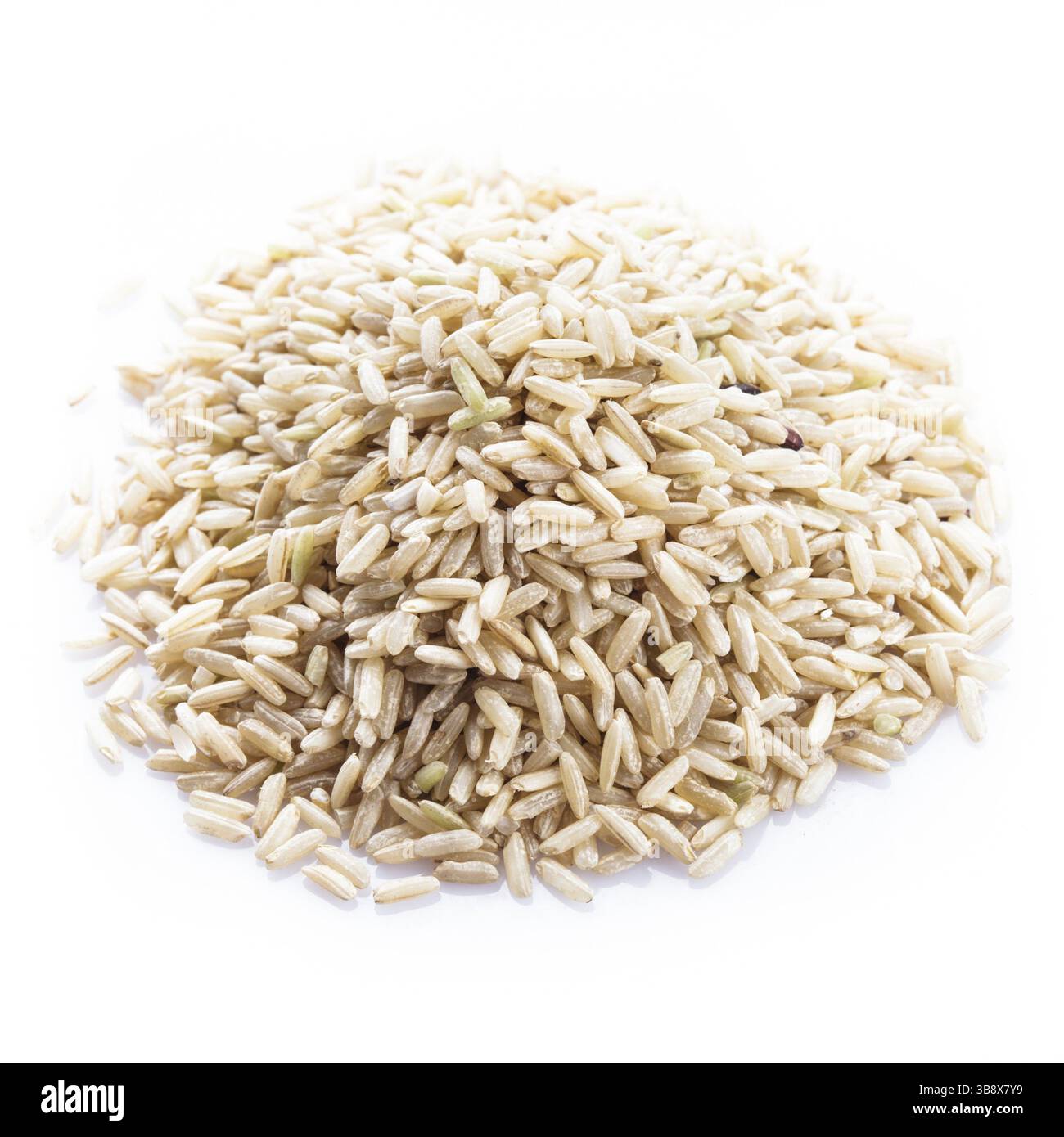 Local Rice Heap Brown rice heap isolated on a white background Stock Photo - Alamy
