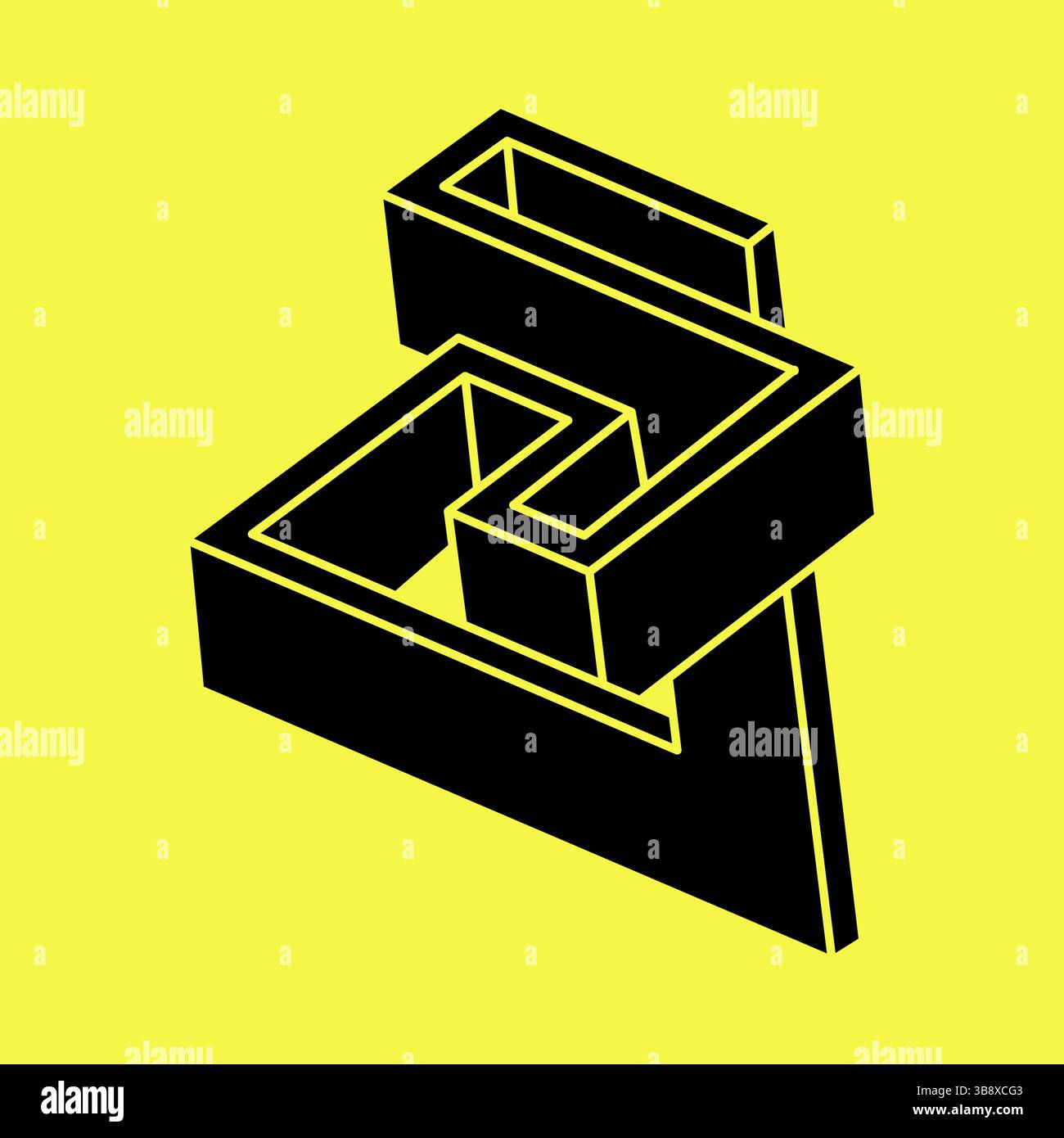 Impossible optical illusion shapes. Optical art object. Impossible ...
