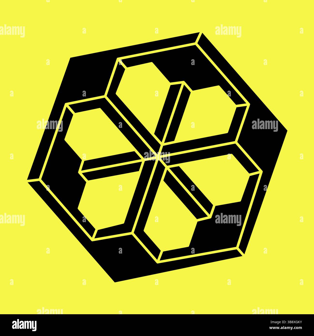 Optical illusion object. Impossible shapes. Web design element. Line design.  Stock Vector
