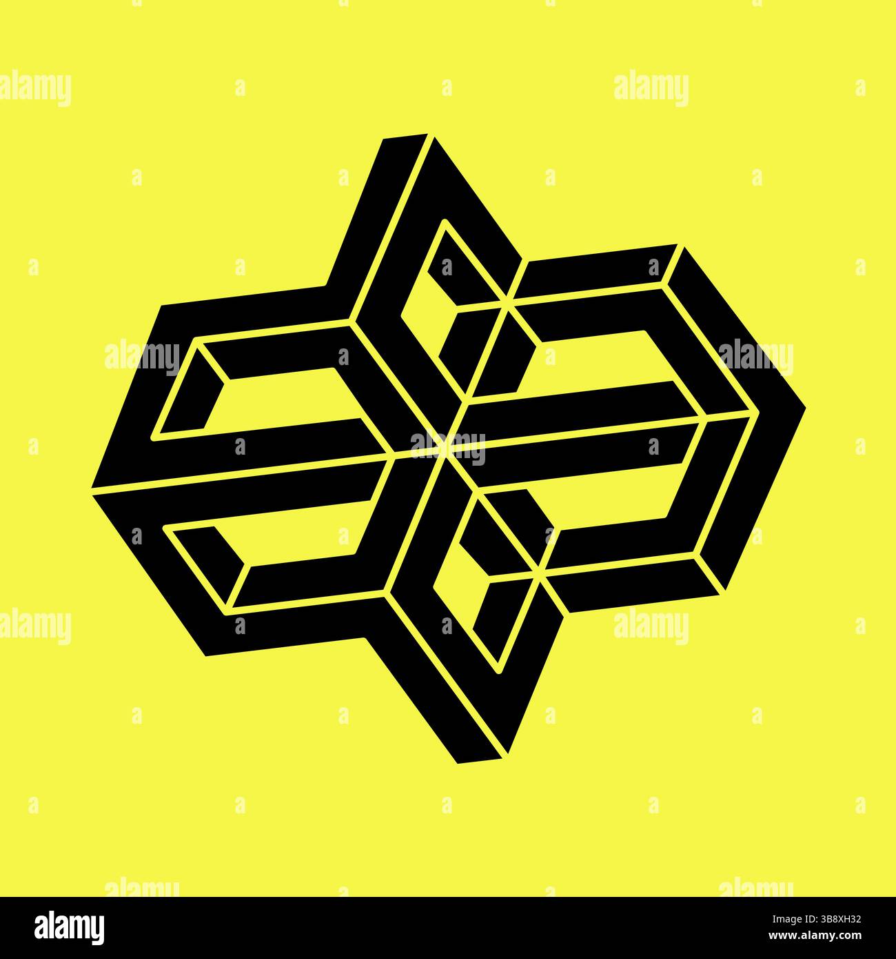 Impossible optical illusion shape. Optical art object. Impossible ...