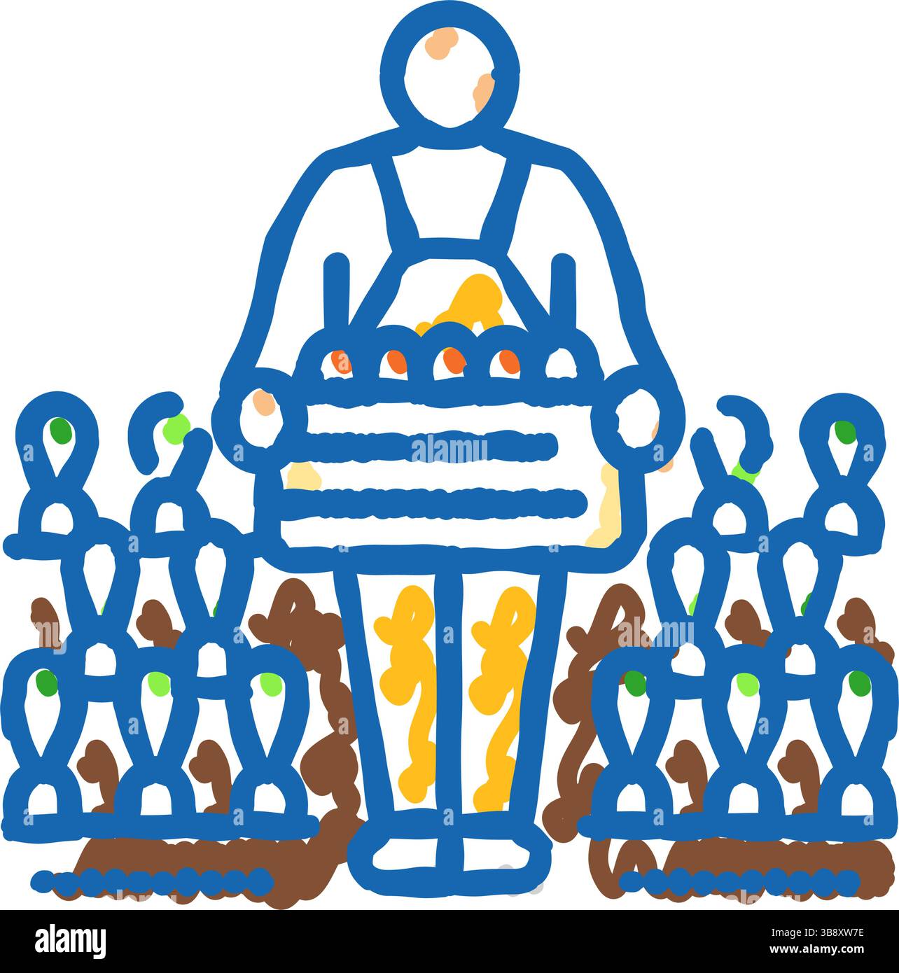 harvest farmer icon doodle illustration Stock Vector Image & Art - Alamy