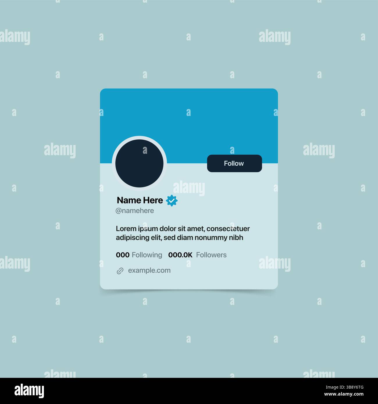 UI UX Style of Profile Card Design - User Profile Design - Social Media ...