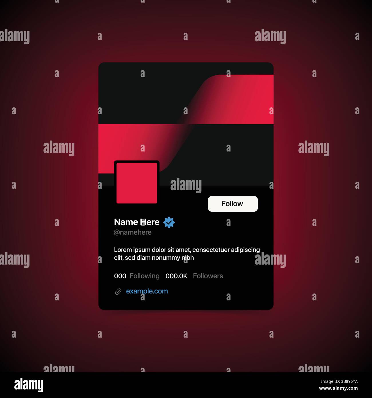 UI UX Style of Profile Card Design - User Profile Design - Social Media ...