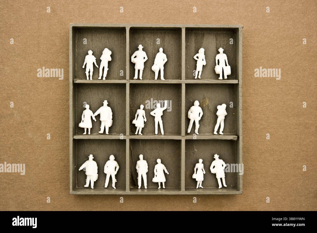 blank miniature model figurines in a box Stock Photo - Alamy
