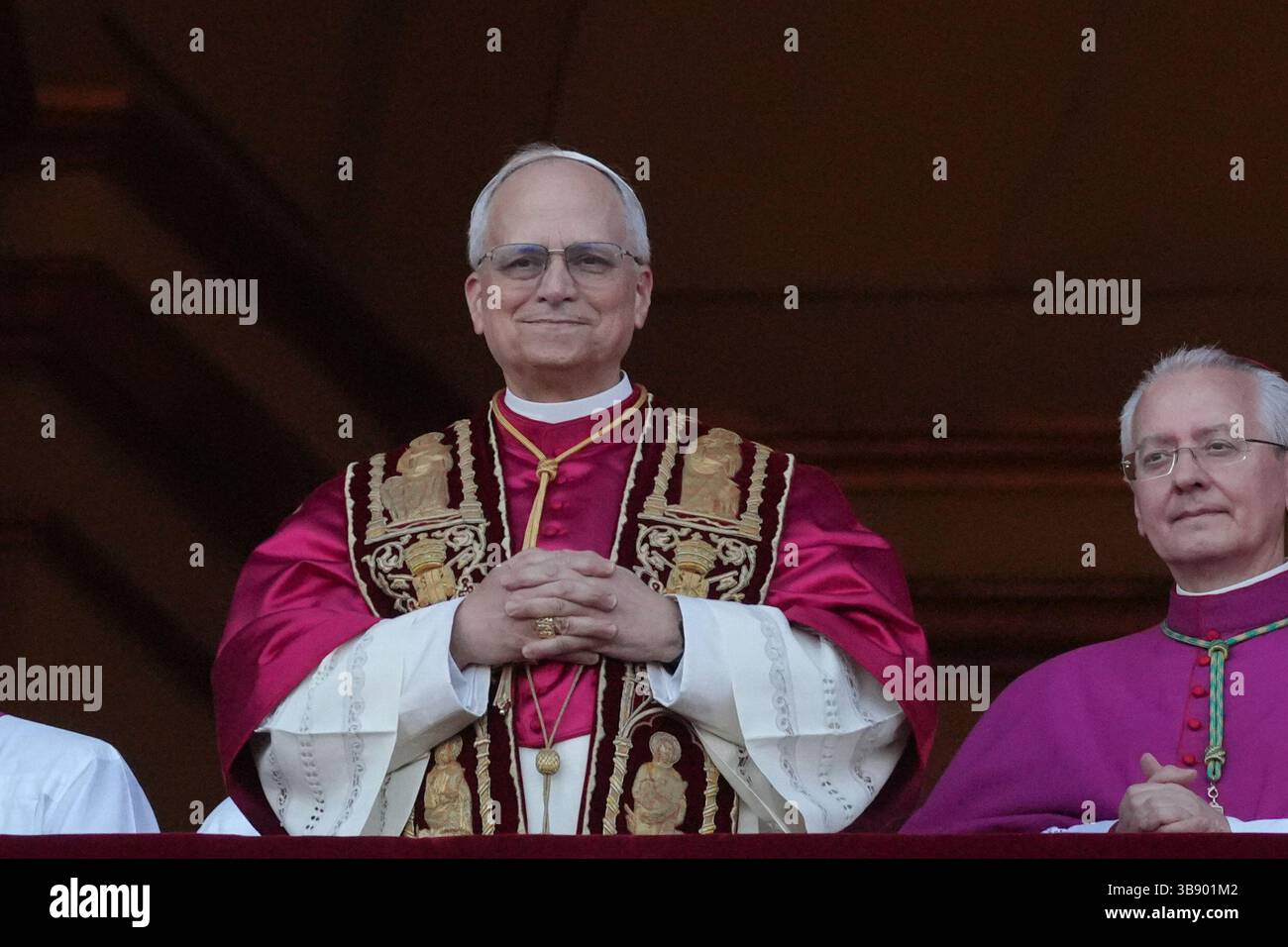 Newly elected Pope Leo XIV appears at the balcony of St. Peter's ...