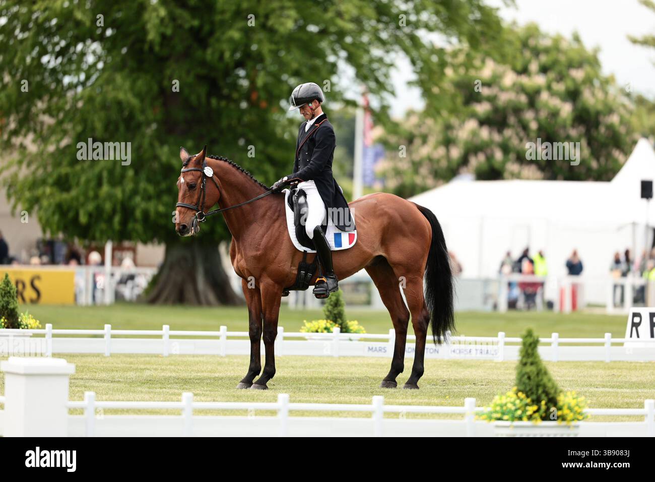 Arthur Marx of France with Church'ile during the dressage at the MARS ...
