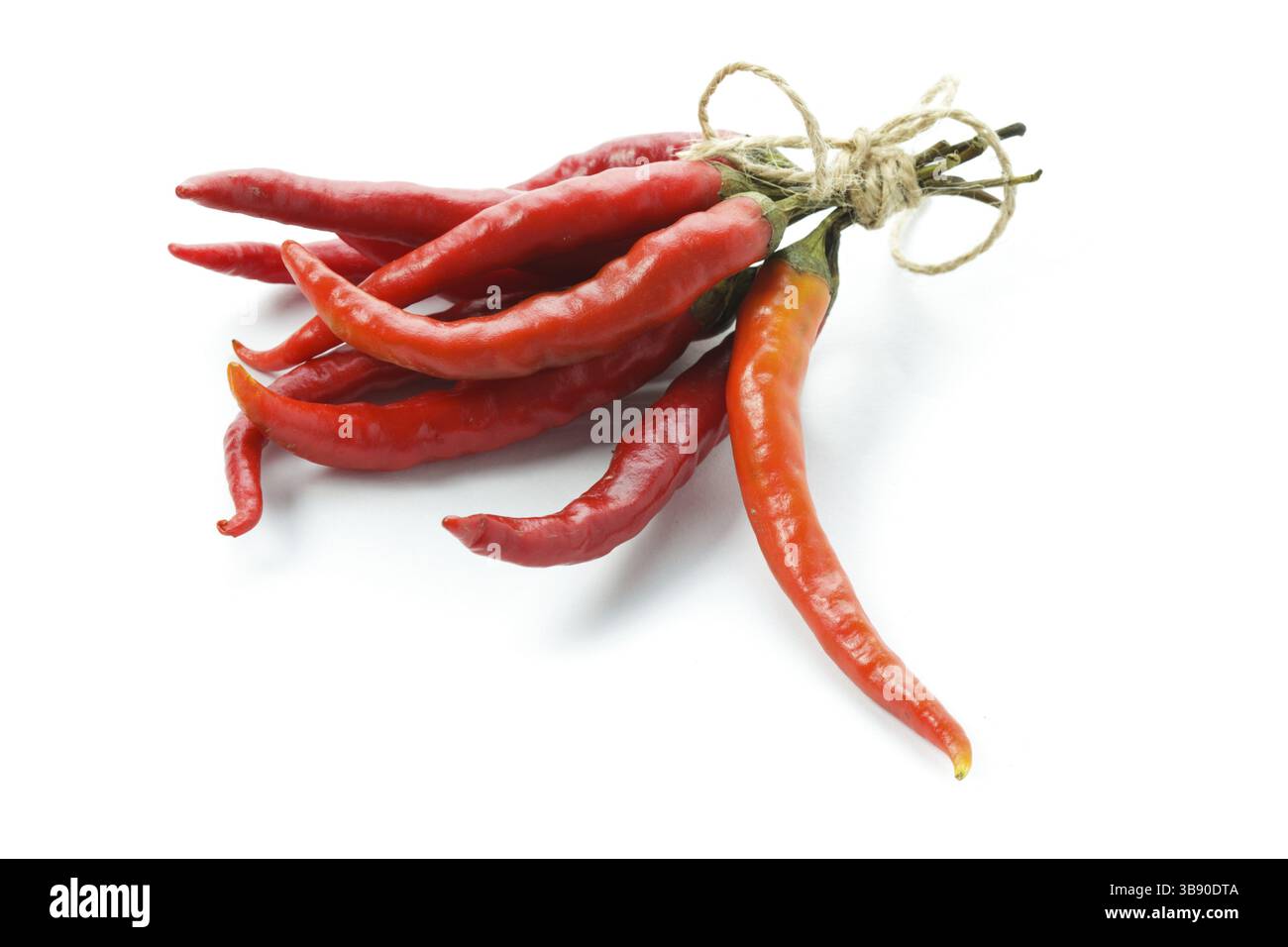 Red hot chilli peppers isolated on white Stock Photo