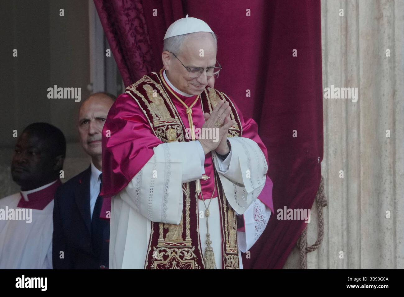 Newly elected Pope Leo XIV appears at the balcony of St. Peter's ...
