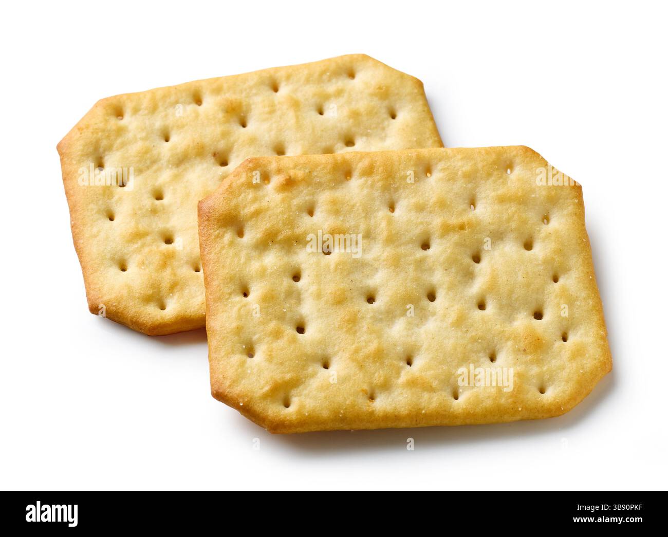 two crackers isolated on white background, top view Stock Photo