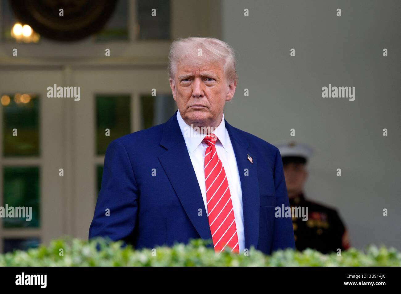Washington, United States. 08th May, 2025. US President Donald Trump makes comments to journalists on Newly elected Pope Leo XIV outside the West Wing of the White House in Washington on May 8, 2025. Photo by Yuri Gripas/ABACAPRESS.COM Credit: Abaca Press/Alamy Live News Stock Photo