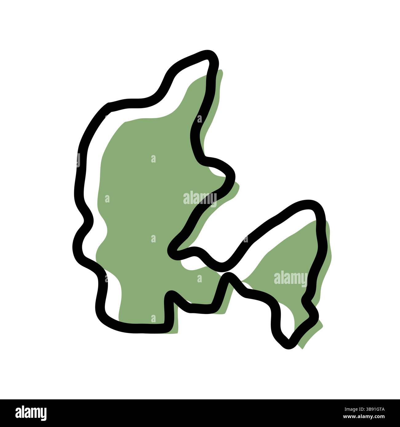 Denmark green map icon. Denmark outline map. Simple icon design. Vector illustration Stock Vector