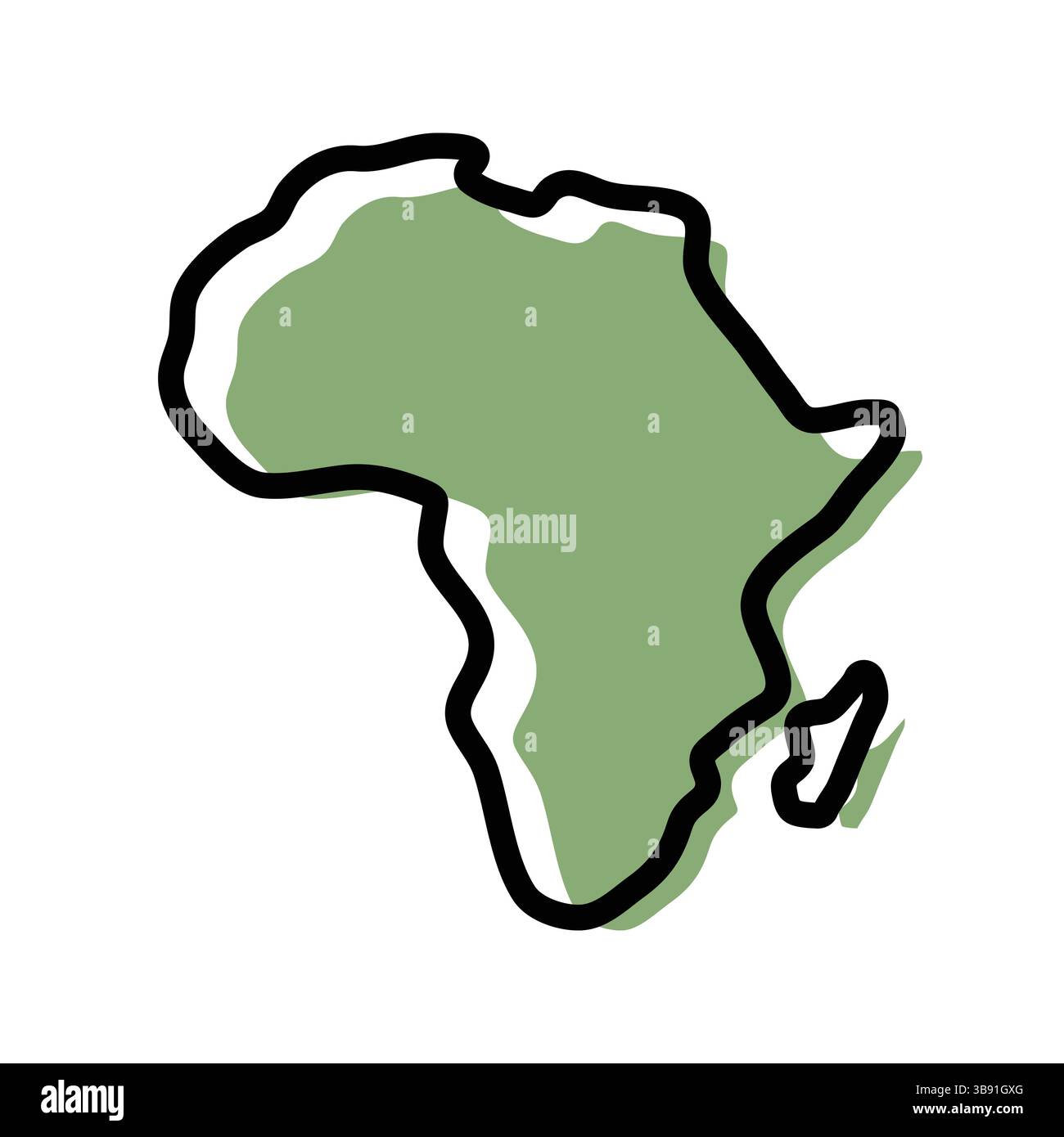 Africa green map icon. Africa outline map. Simple icon design. Vector ...