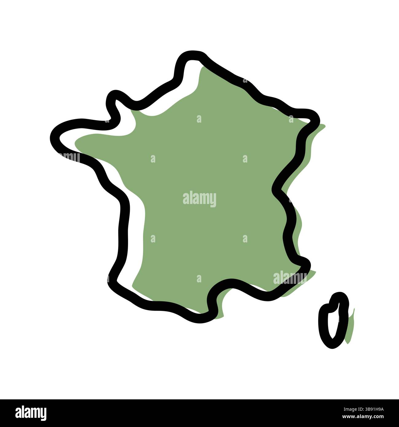 France green map icon. France outline map. Simple icon design. Vector illustration Stock Vector