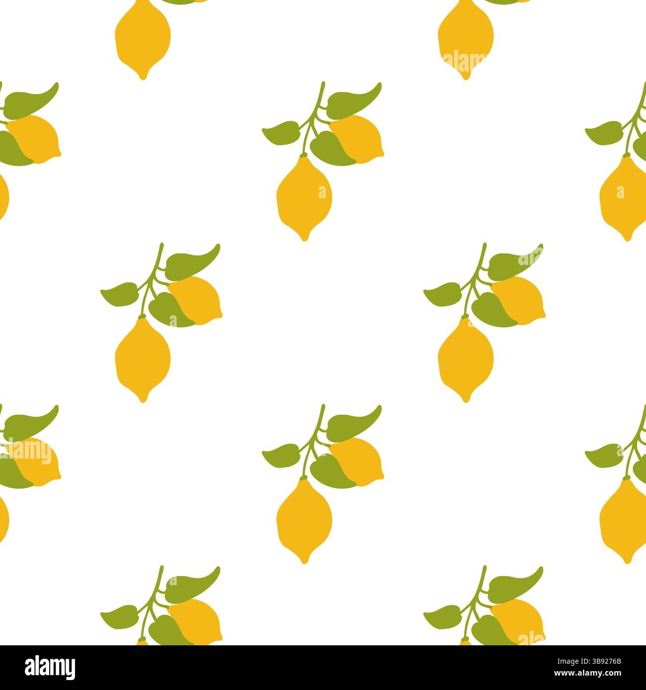 Summer seamless pattern with yellow lemons. Vector illustration Stock ...