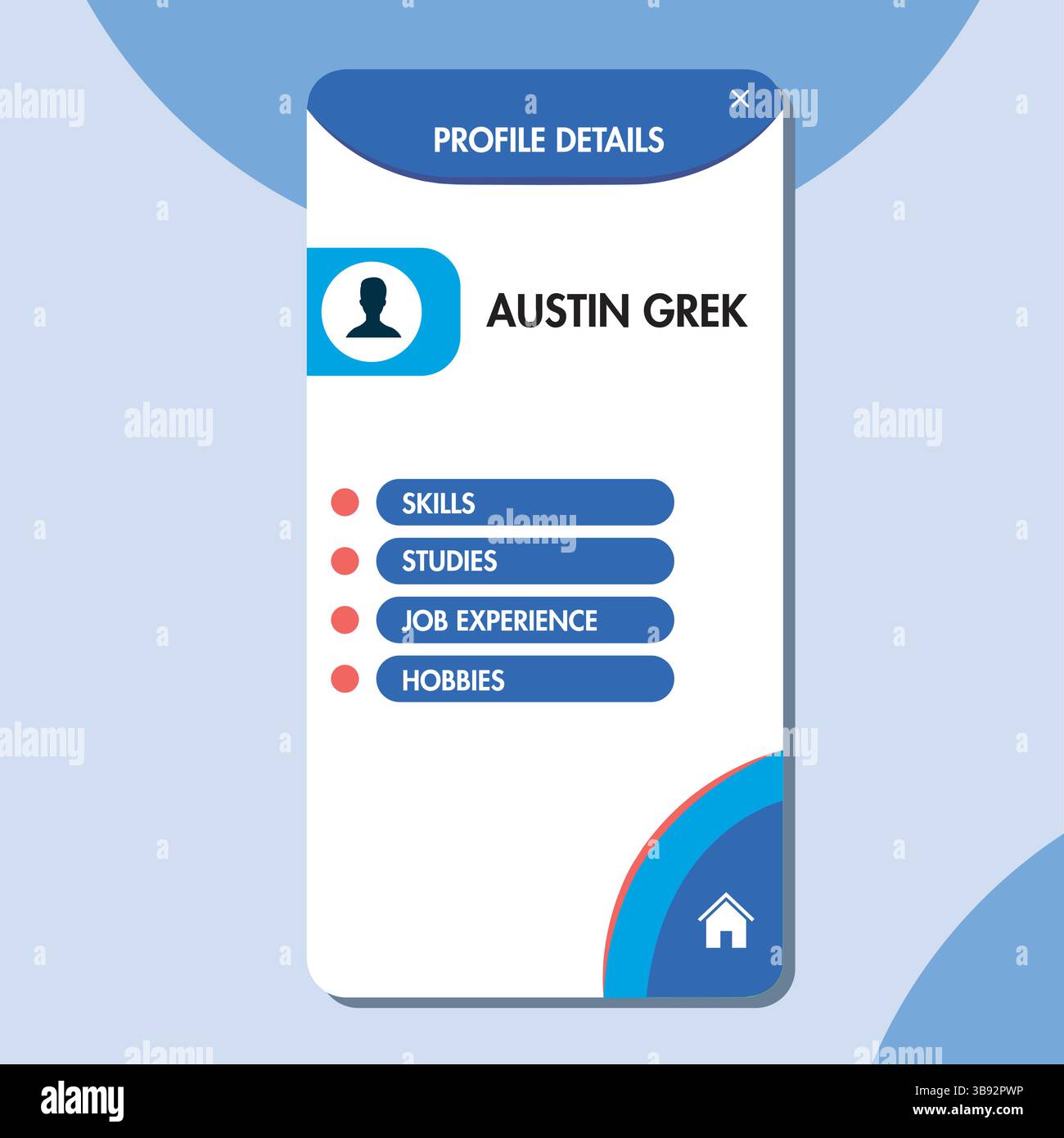 Profile details UI card. Vector illustration Stock Vector Image & Art ...